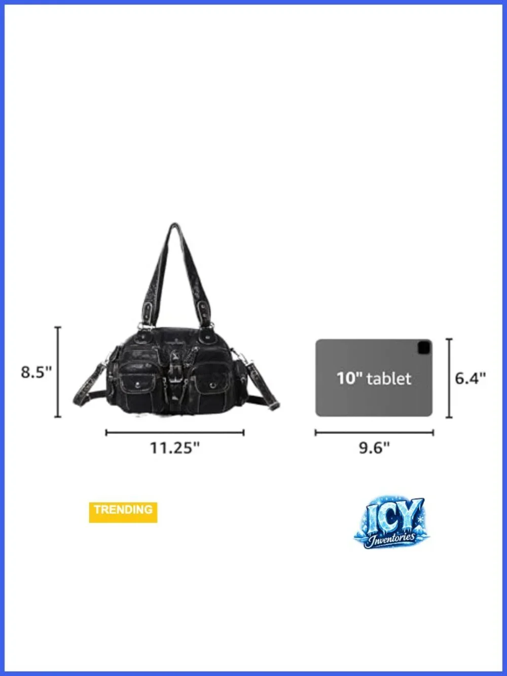 Women's Hobo Crossbody Bag Soft PU Leather Handbag Multipocket with Removable